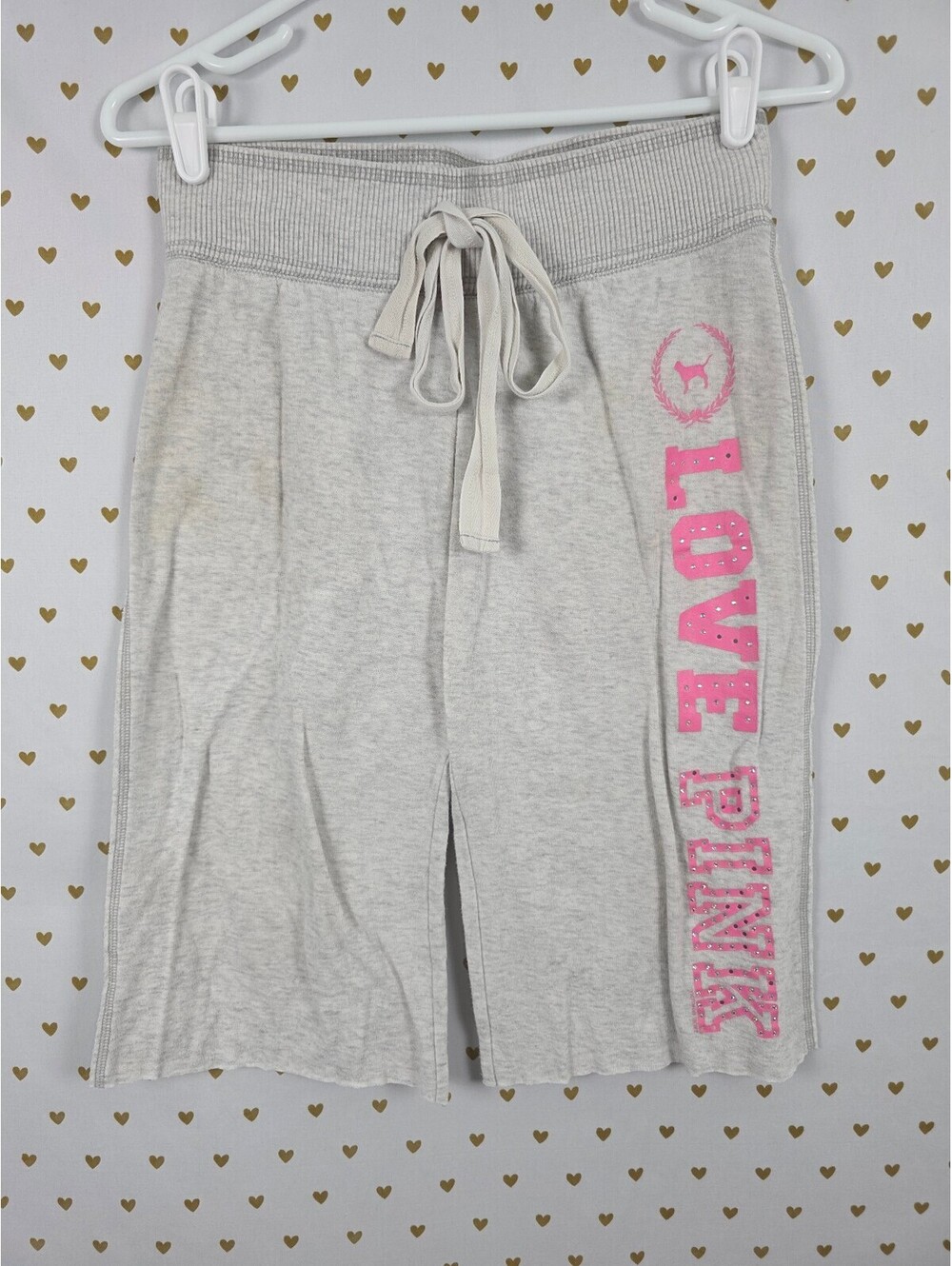 Victorias Secret PINK Vintage y2k Cut Bling Love Long Shorts XS